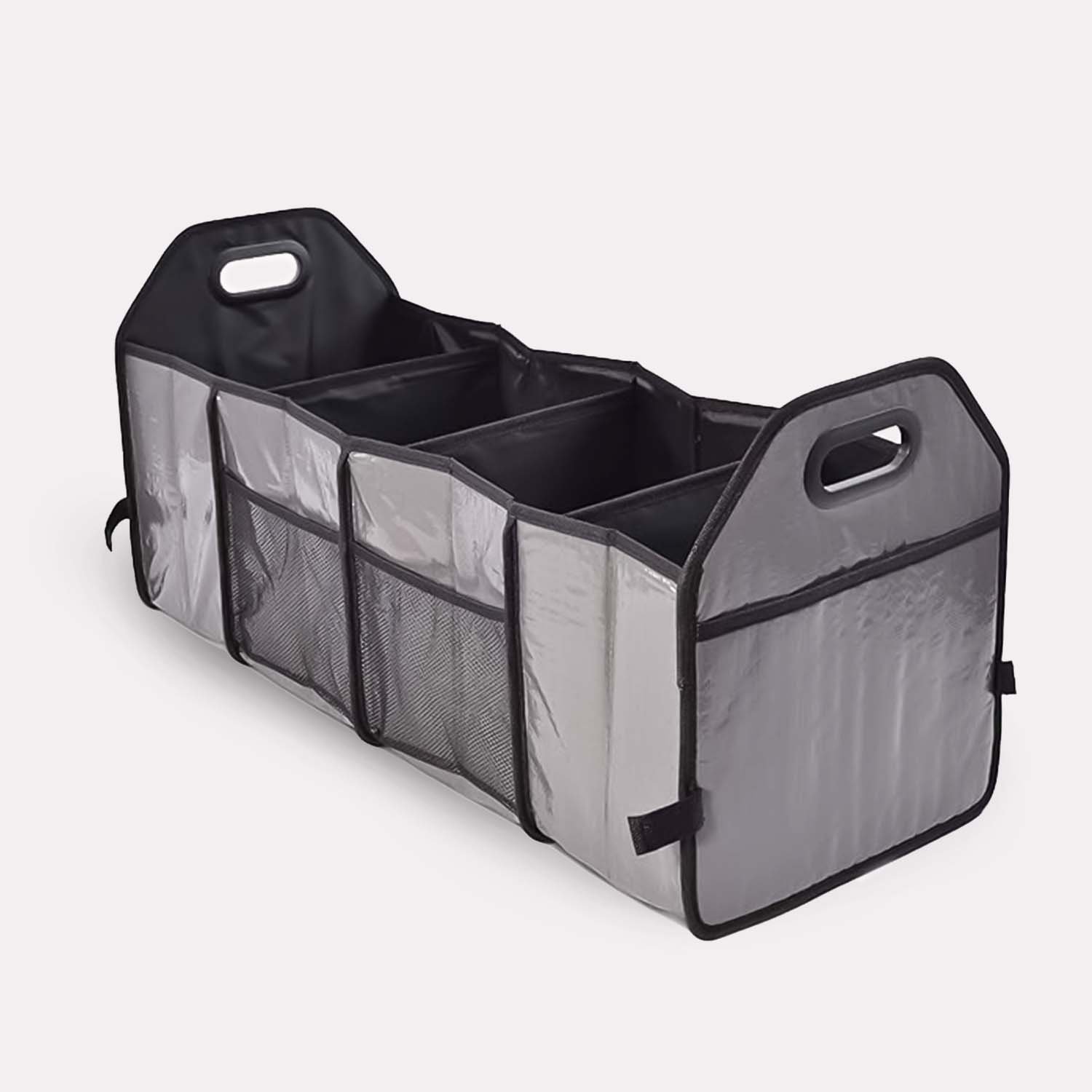 Organisateur de Coffre Pliable en Nylon et Polyester Gris pour Rangement Pratique et Durable