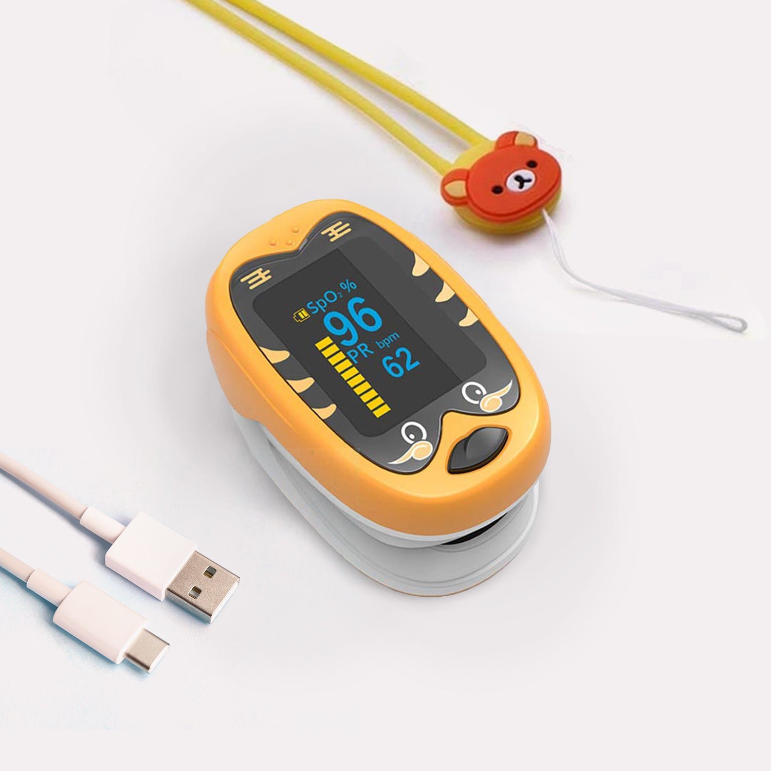 Pulsomètre Sécurité Bébé Orange/Blanc en Plastique Ergonomique Rechargeable