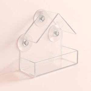 Enhanced Fuglefoderhus til Vindue: Moderne og Transparent Design i Plastik - Nem at Montere, Perfekt til Enhver Have image