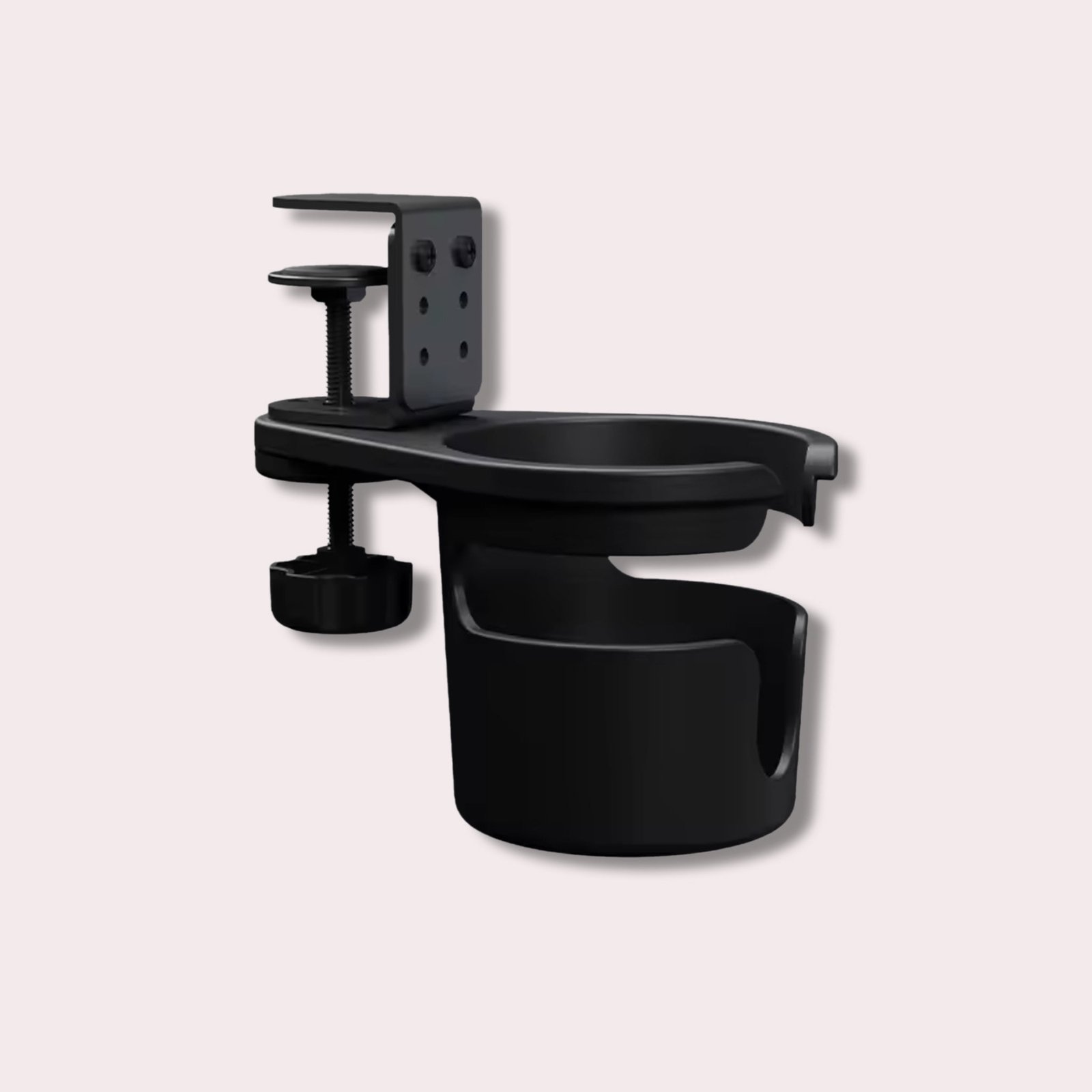 Support de Tasse Ajustable et Robuste en Plastique Noir pour Bureau