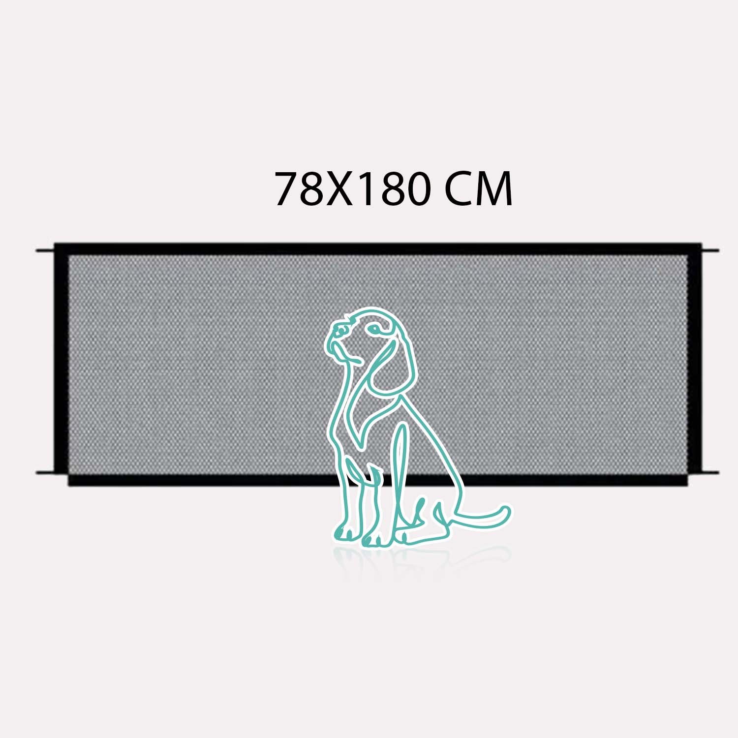 Enclos pour Chien 72x180 cm Pliable et Ajustable en Polyester Noir Sécurité