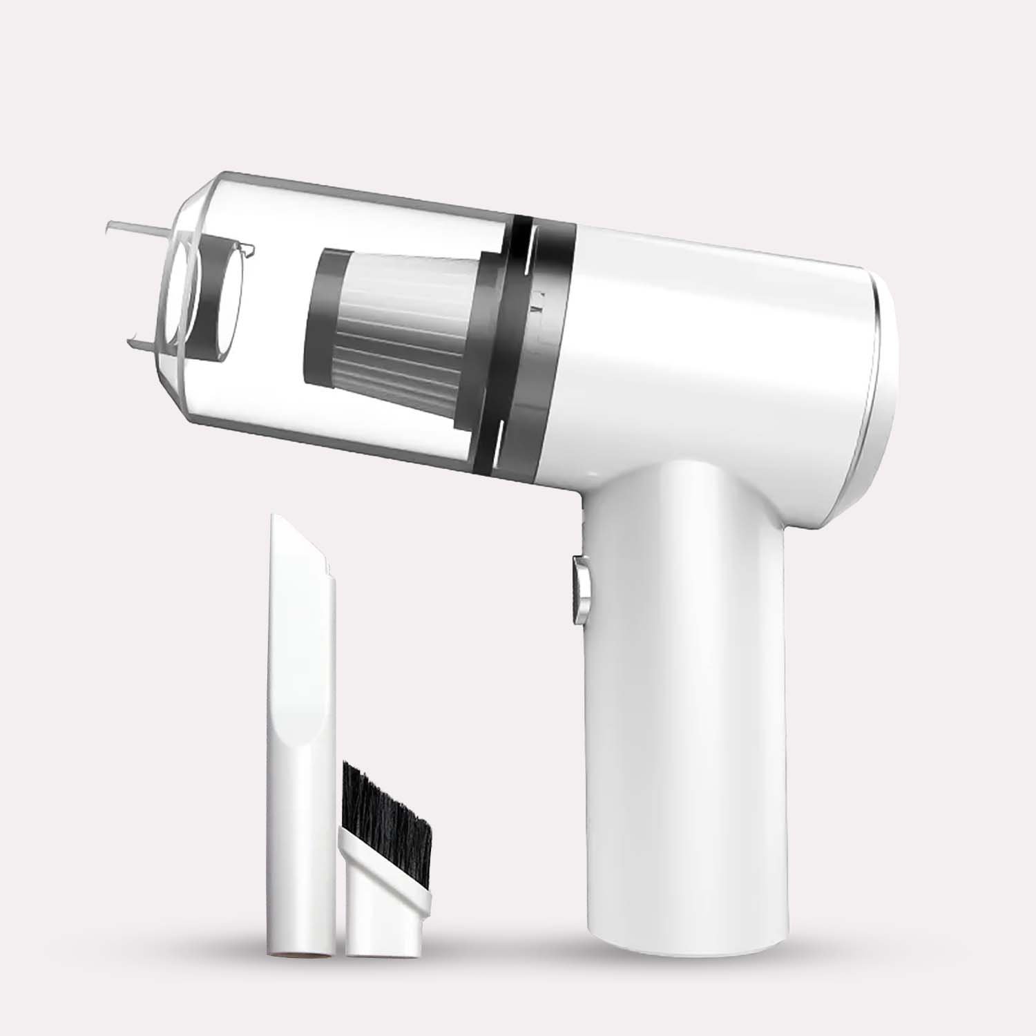 Aspirateur de Voiture Sans Fil Compact Plastique Blanc Ergonomique Efficace