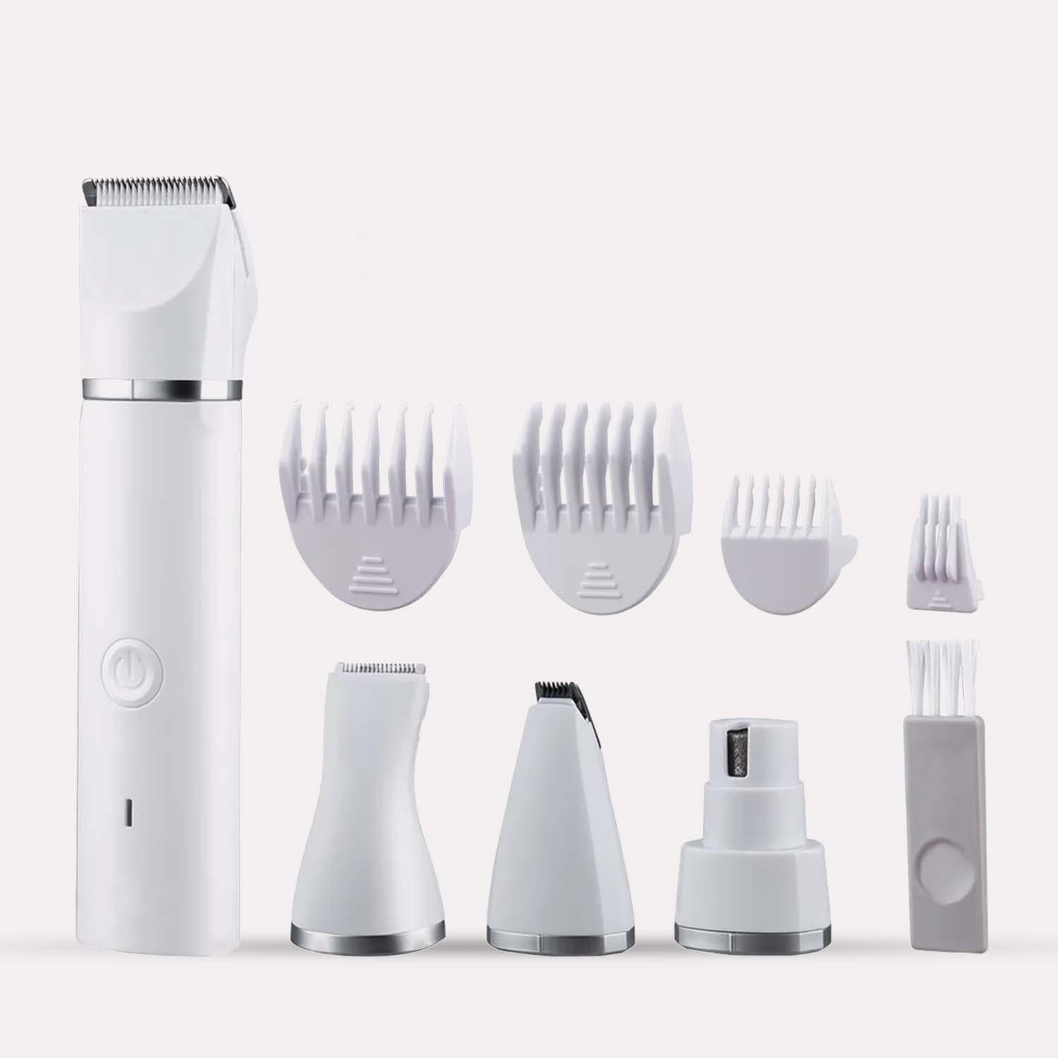 Tondeuse Professionnelle 2 en 1 pour Animaux - Blanc et Argent - Ergonomique et Sûre