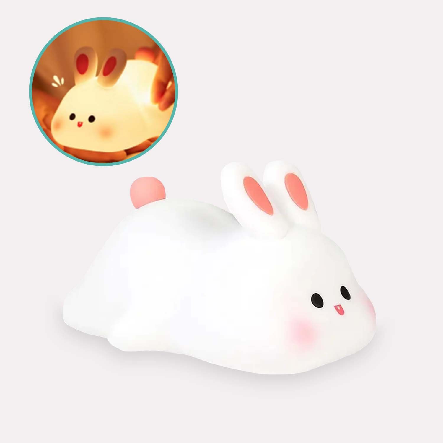 Lampe Enfant Tactile en Silicone avec LED Économe en Énergie Blanc et Rose