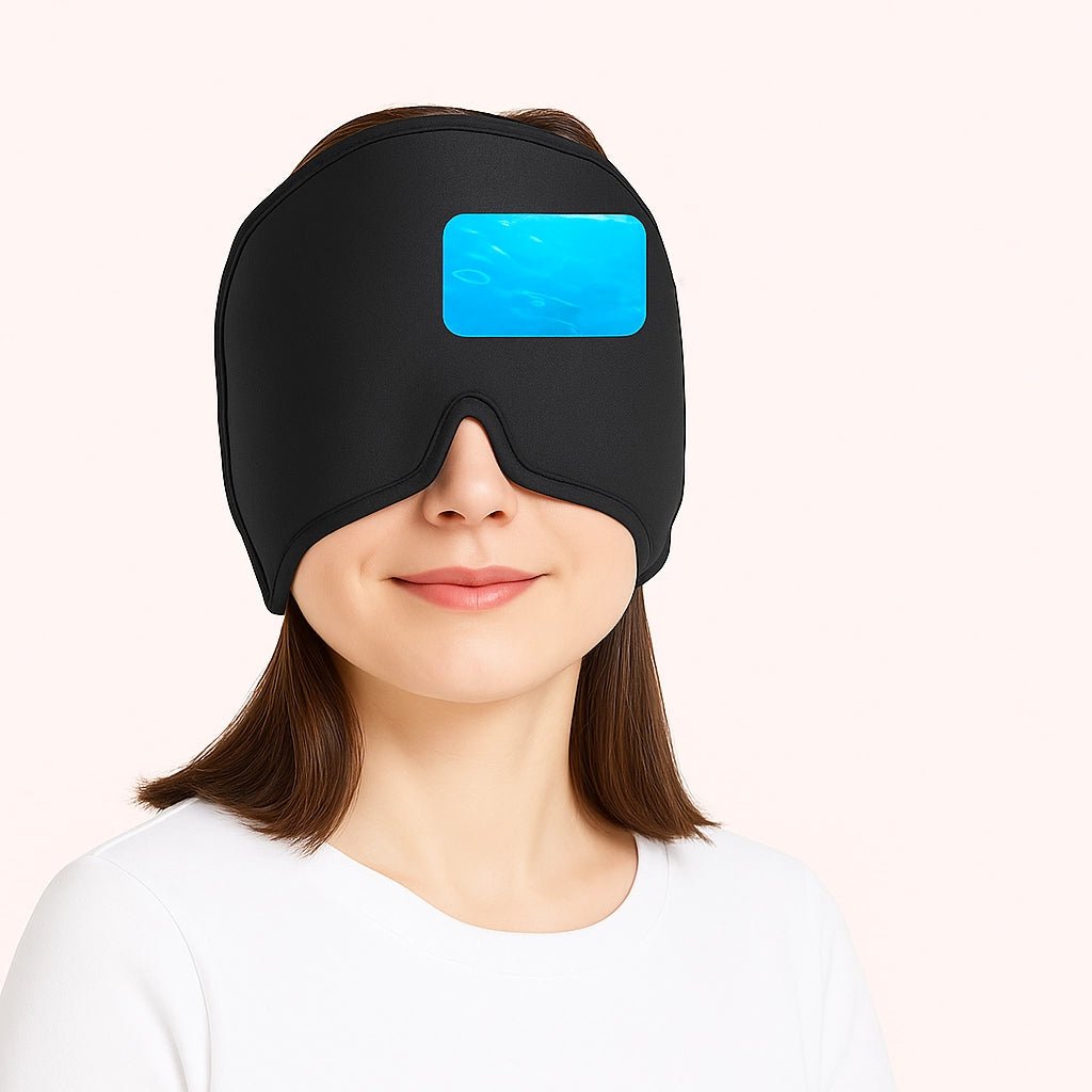 Masque de Compression Gel pour Relaxation et Bien-être avec Gel Rafraîchissant Noir et Rose