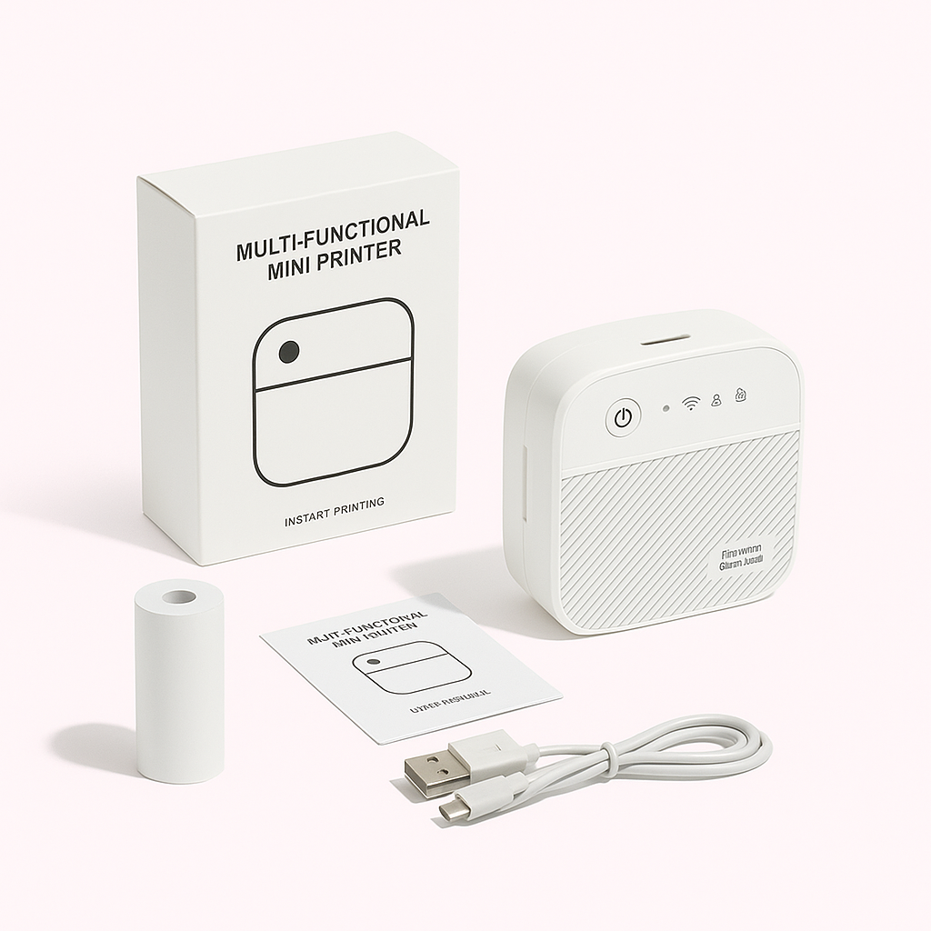 Imprimante d'étiquettes sans fil compacte plastique blanc efficace portable