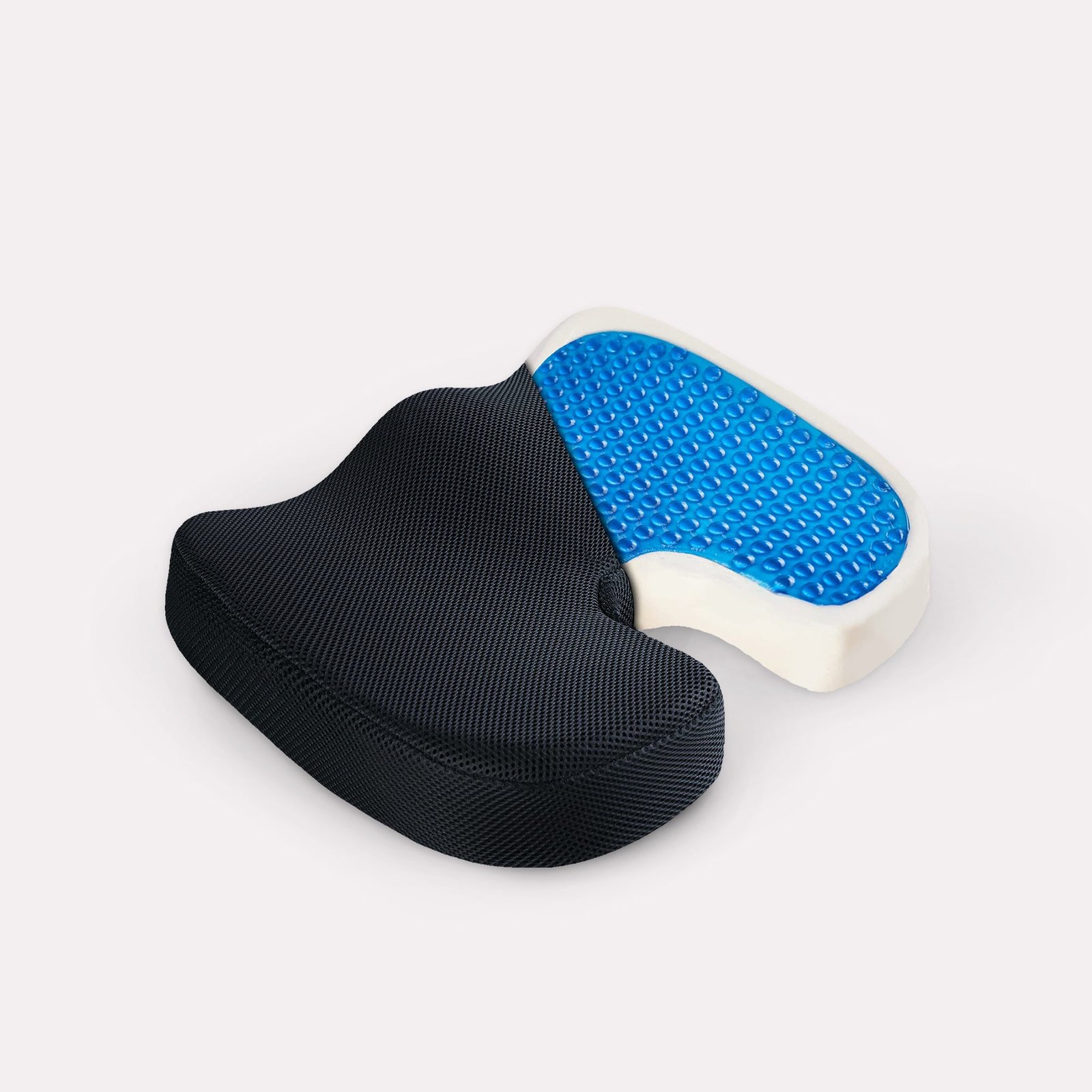 Coussin Ergonomique Gel Noir/Bleu pour Confort et Soutien Optimal