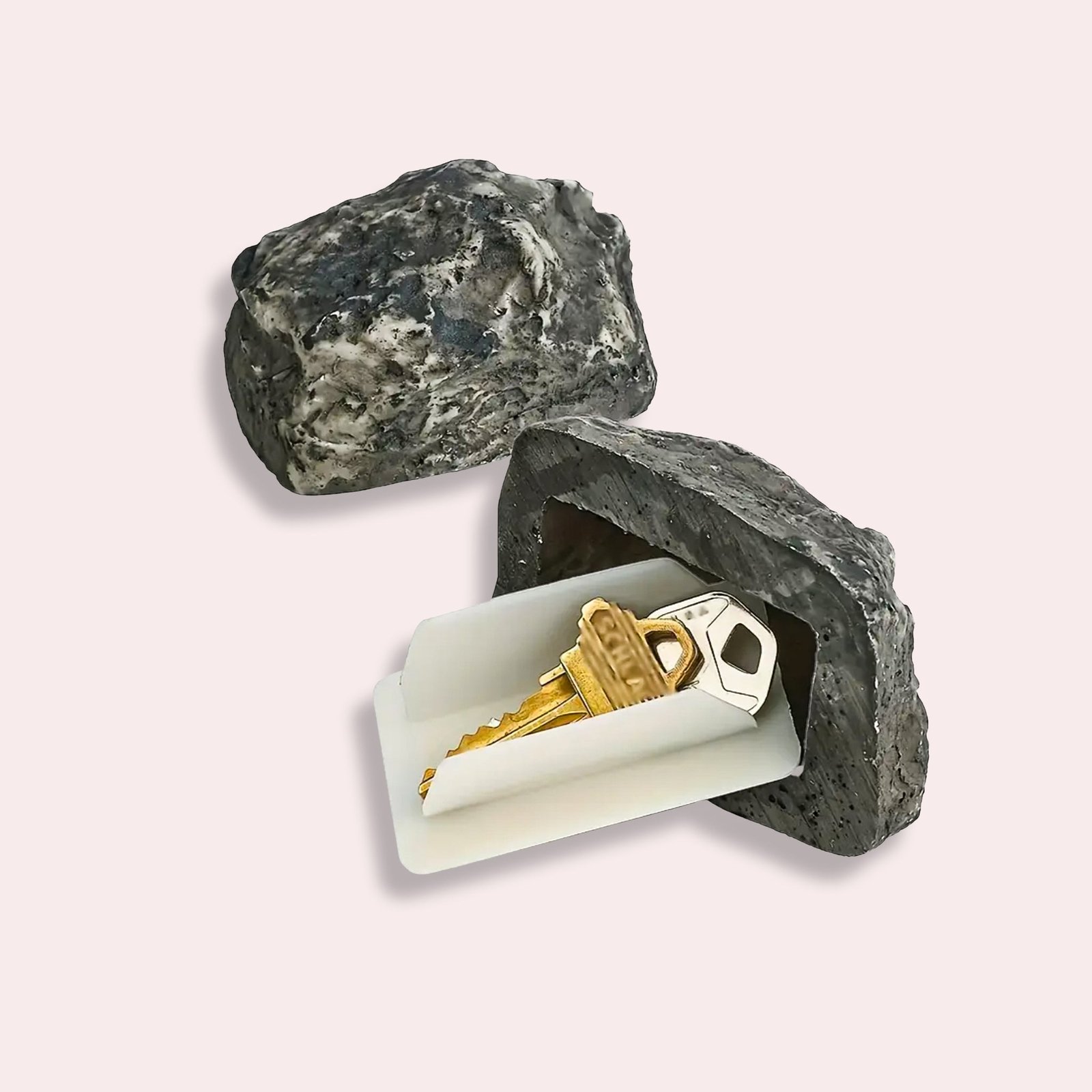 Cache-clés Extérieur Sécurisé en Résine Robuste avec Design Pierre Naturelle