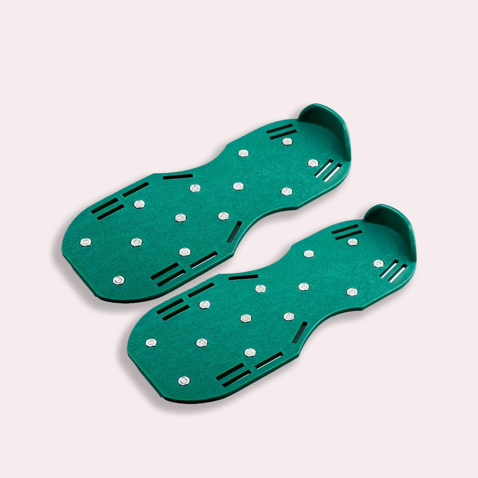 Chaussures Aérateur de Pelouse Vertes en Plastique et Métal pour Jardinage Efficace