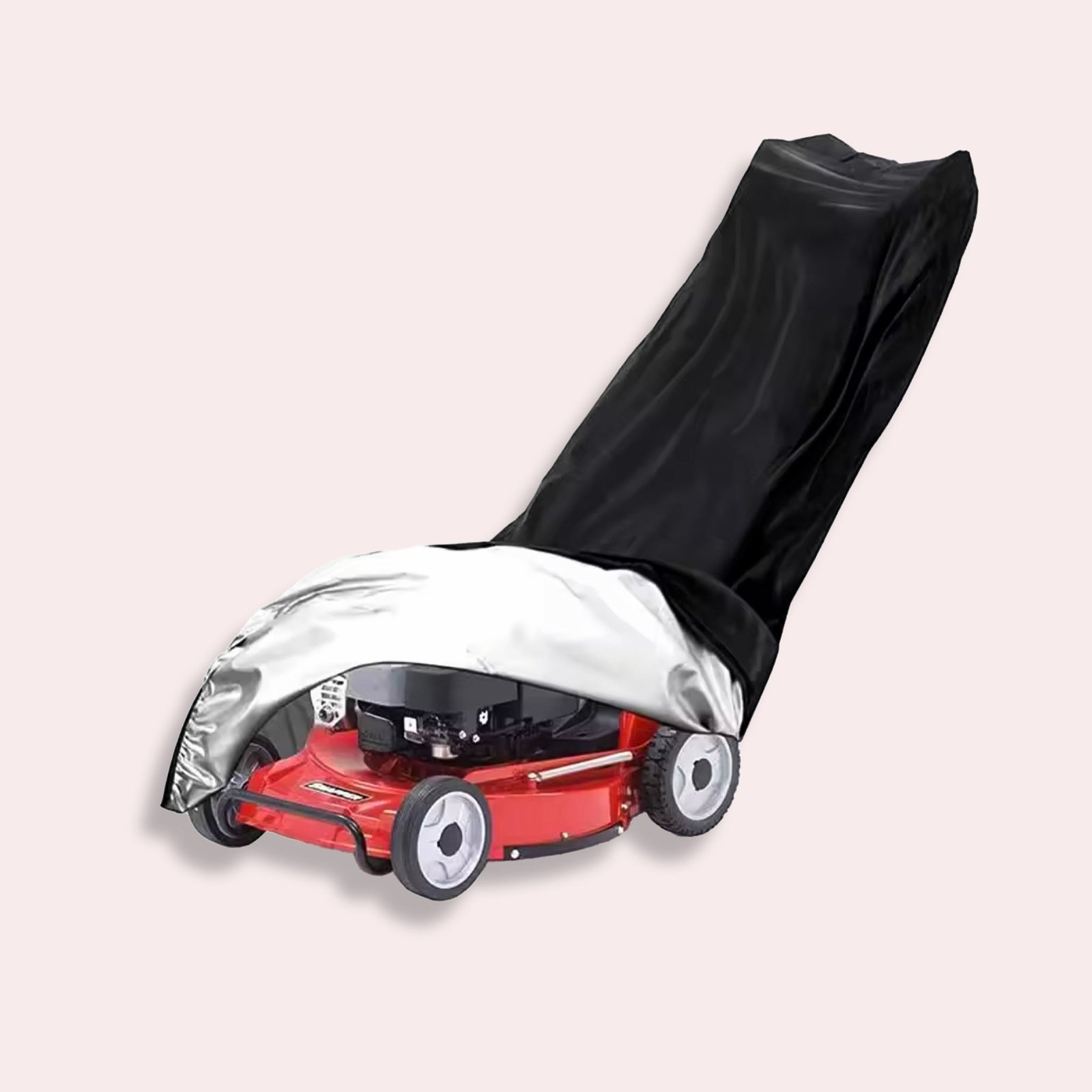 Housse Tondeuse Résistante Imperméable Noir Argent Protection Extérieure