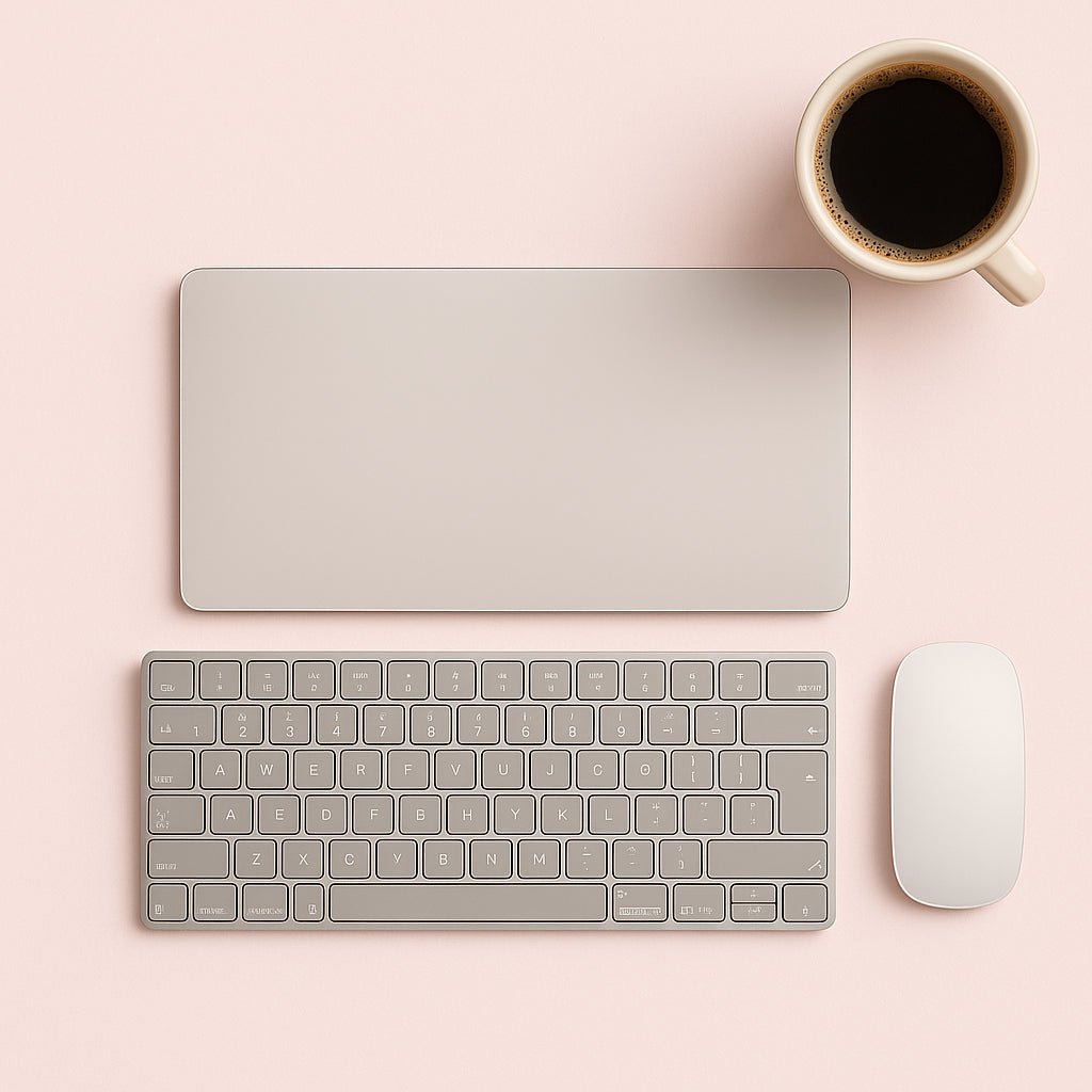 beskytter-til-tastatur-og-skrm-slank-og-fleksibel-laptopbeskyttelse-i-lys-gr-til-moderne-kontorer-the-elegant-light-gray-keyboard_15247767732611_scene2 Enhanced Beskytter til Tastatur og Skærm – Slank og Fleksibel Laptopbeskyttelse i Lys Grå til Moderne Kontorer. The elegant light gray keyboard and screen protector rests on a sleek wooden desk next to a wireless mouse and a coffee cup, highlighting its aesthetic appeal in a contemporary workspace.