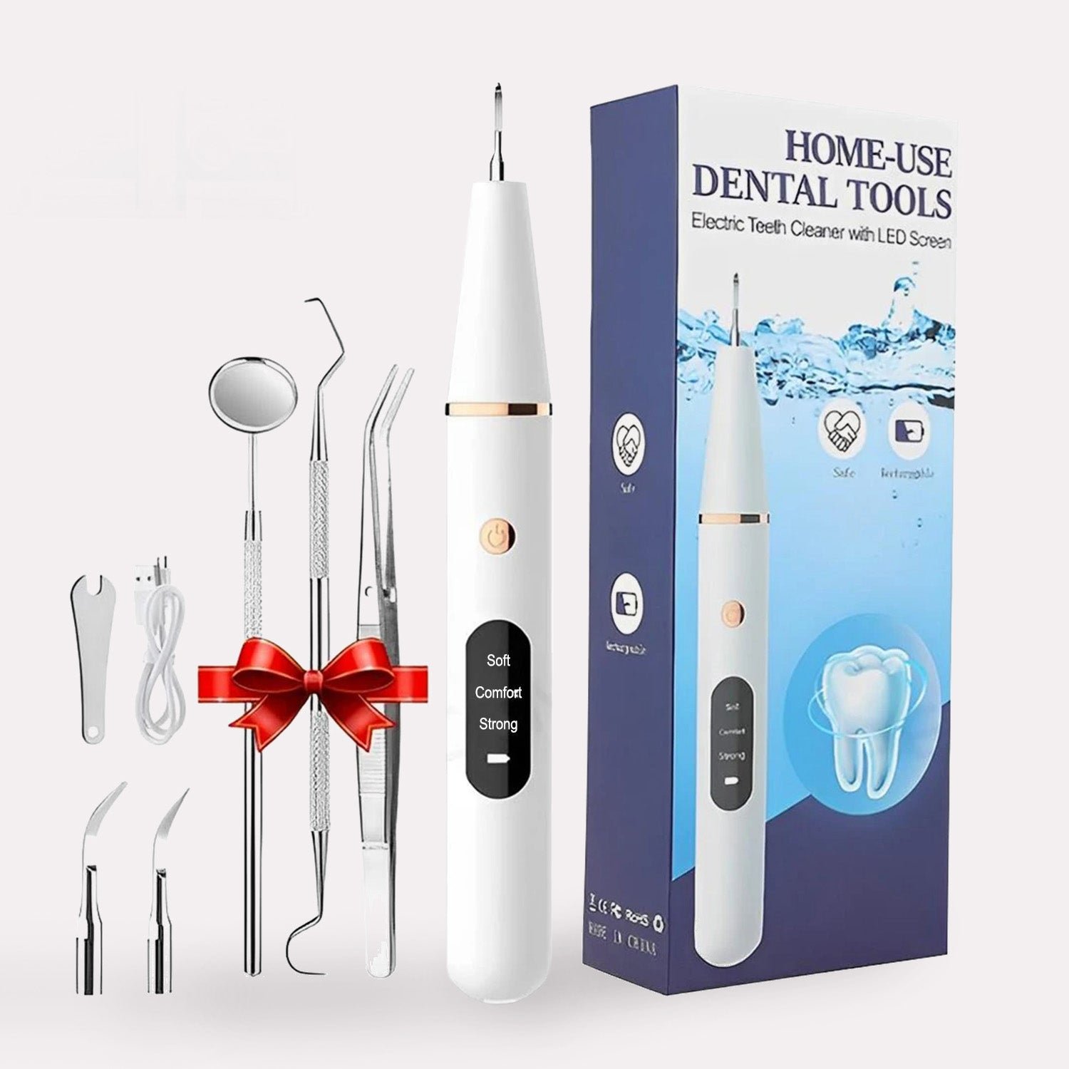 Nettoyeur Dentaire Électrique Compact Métal Galvanisé Blanc/Bleu