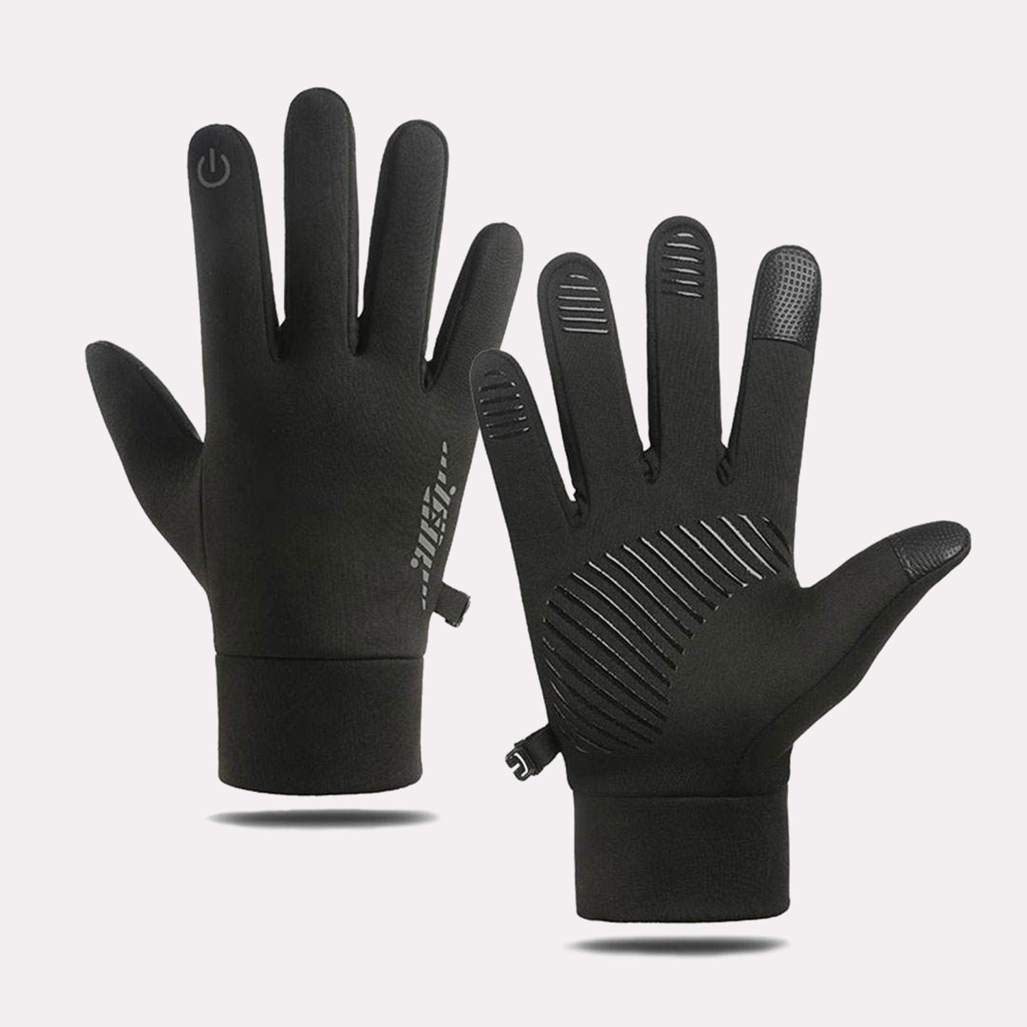 Gants Thermiques Tactiles Noirs en Polyester pour Activités Extérieures
