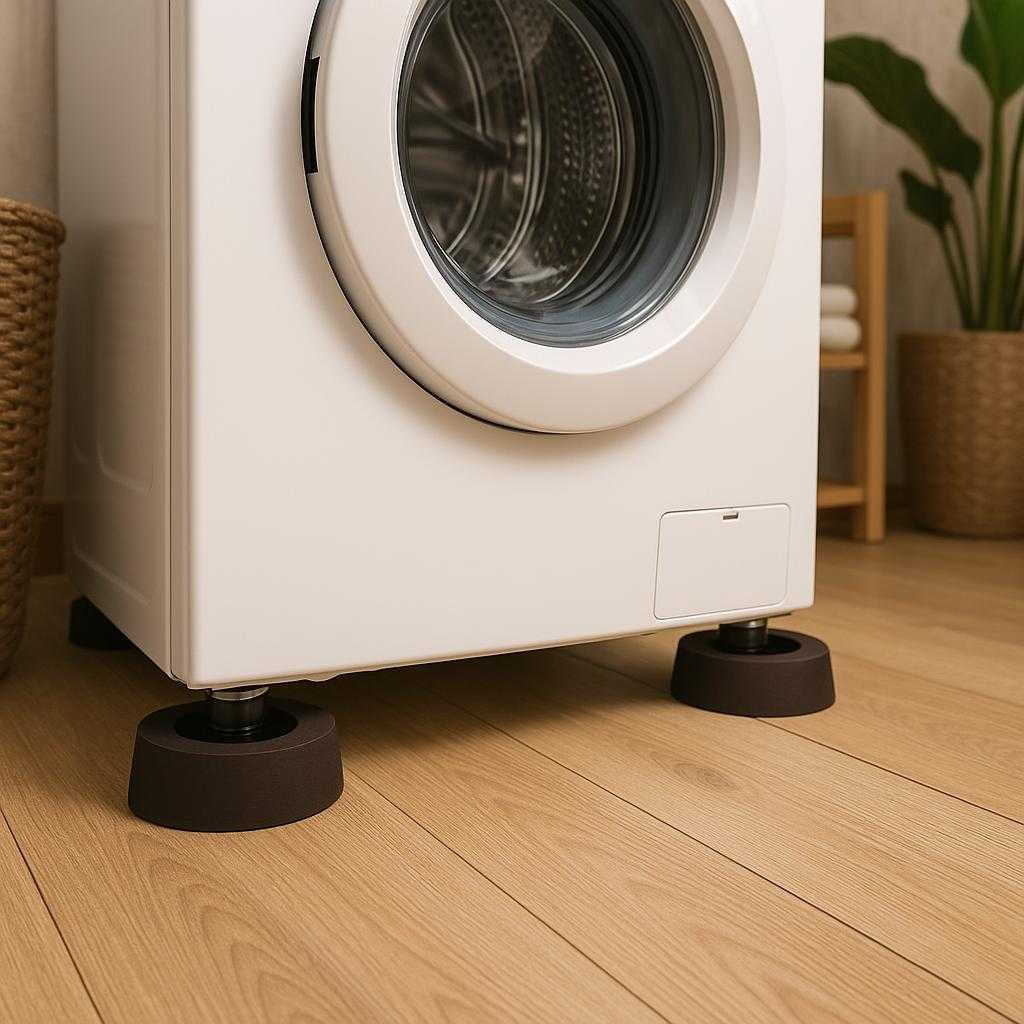 vaskemaskine-stddmper-hj-kvalitet-og-stabilitet-til-effektiv-stjreduktion-i-hjemmet-in-an-eco-friendly-home-setting_15240280834435_scene2 Vaskemaskine Støddæmper – Høj Kvalitet og Stabilitet til Effektiv Støjreduktion i Hjemmet. In an eco-friendly home setting, the washing machine shock absorbers are shown with the washing machine on a wooden floor, highlighting their stability and noise reduction capabilities.